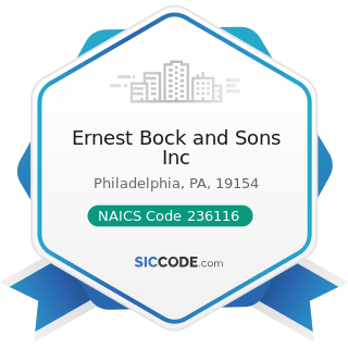 Ernest Bock and Sons Inc - NAICS Code 236116 - New Multifamily Housing Construction (except...
