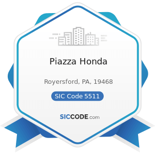 Piazza Honda - SIC Code 5511 - Motor Vehicle Dealers (New and Used)