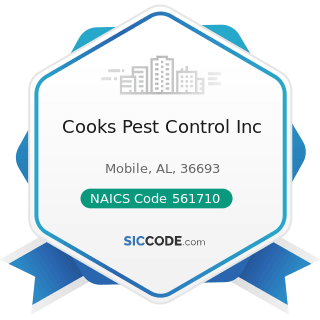 Cooks Pest Control Inc - NAICS Code 561710 - Exterminating and Pest Control Services