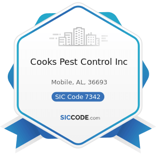 Cooks Pest Control Inc - SIC Code 7342 - Disinfecting and Pest Control Services