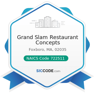 Grand Slam Restaurant Concepts - NAICS Code 722511 - Full-Service Restaurants