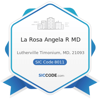 La Rosa Angela R MD - SIC Code 8011 - Offices and Clinics of Doctors of Medicine