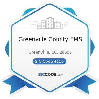 Greenville County EMS - SIC Code 4119 - Local Passenger Transportation, Not Elsewhere Classified