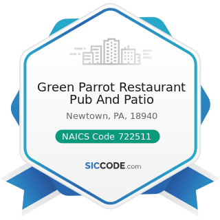 Green Parrot Restaurant Pub And Patio - NAICS Code 722511 - Full-Service Restaurants