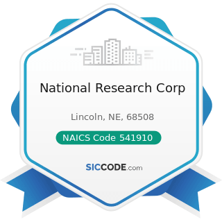 National Research Corp - NAICS Code 541910 - Marketing Research and Public Opinion Polling