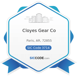 Cloyes Gear Co - SIC Code 3714 - Motor Vehicle Parts and Accessories