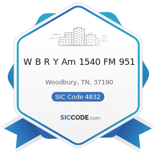 W B R Y Am 1540 FM 951 - SIC Code 4832 - Radio Broadcasting Stations