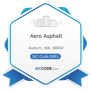 Aero Asphalt - SIC Code 2951 - Asphalt Paving Mixtures and Blocks