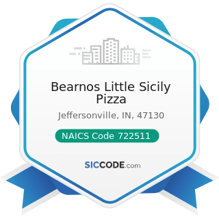 Bearnos Little Sicily Pizza - NAICS Code 722511 - Full-Service Restaurants