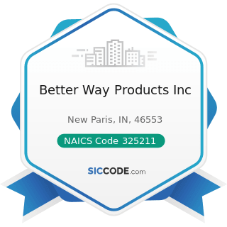 Better Way Products Inc - NAICS Code 325211 - Plastics Material and Resin Manufacturing