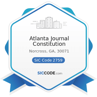Atlanta Journal Constitution - SIC Code 2759 - Commercial Printing, Not Elsewhere Classified