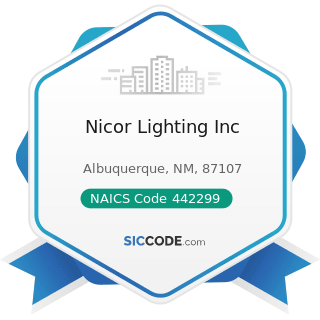 Nicor Lighting Inc - NAICS Code 442299 - All Other Home Furnishings Stores