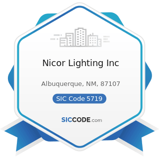 Nicor Lighting Inc - SIC Code 5719 - Miscellaneous Home Furnishings Stores