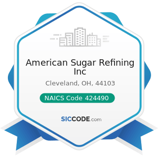 American Sugar Refining Inc - NAICS Code 424490 - Other Grocery and Related Products Merchant...