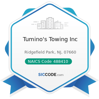 Tumino's Towing Inc - NAICS Code 488410 - Motor Vehicle Towing
