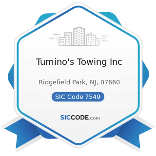 Tumino's Towing Inc - SIC Code 7549 - Automotive Services, except Repair and Carwashes