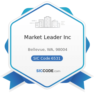Market Leader Inc - SIC Code 6531 - Real Estate Agents and Managers