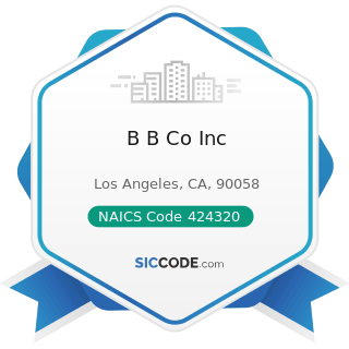 B B Co Inc - NAICS Code 424320 - Men's and Boys' Clothing and Furnishings Merchant Wholesalers