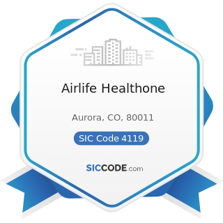 Airlife Healthone - SIC Code 4119 - Local Passenger Transportation, Not Elsewhere Classified