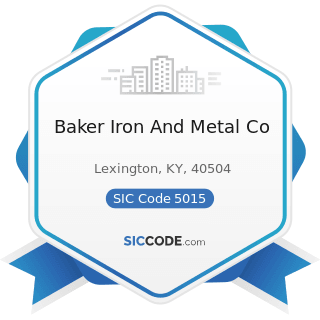Baker Iron And Metal Co - SIC Code 5015 - Motor Vehicle Parts, Used