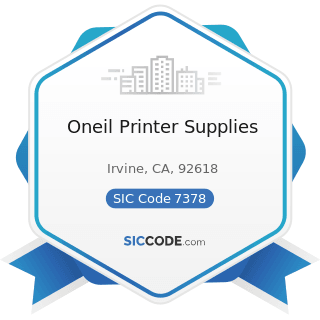 Oneil Printer Supplies - SIC Code 7378 - Computer Maintenance and Repair