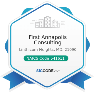 First Annapolis Consulting - NAICS Code 541611 - Administrative Management and General...