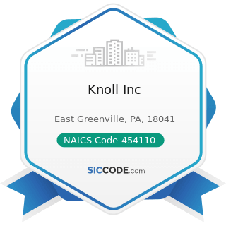 Knoll Inc - NAICS Code 454110 - Electronic Shopping and Mail-Order Houses