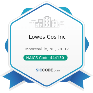 Lowes Cos Inc - NAICS Code 444130 - Hardware Stores