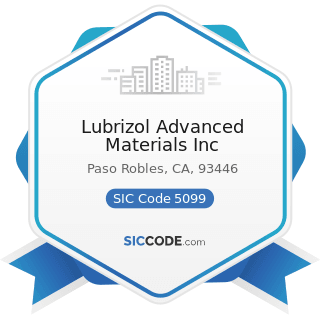 Lubrizol Advanced Materials Inc - SIC Code 5099 - Durable Goods, Not Elsewhere Classified