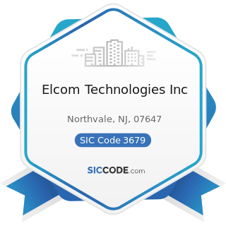 Elcom Technologies Inc - SIC Code 3679 - Electronic Components, Not Elsewhere Classified