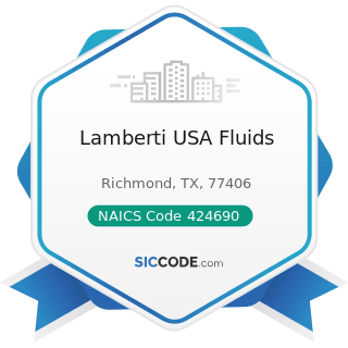 Lamberti USA Fluids - NAICS Code 424690 - Other Chemical and Allied Products Merchant Wholesalers