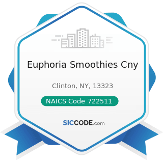 Euphoria Smoothies Cny - NAICS Code 722511 - Full-Service Restaurants