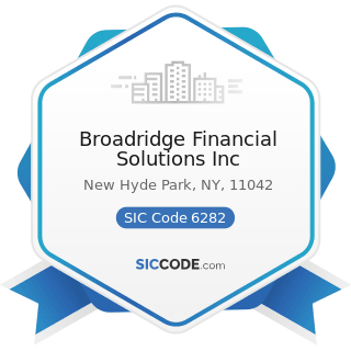 Broadridge Financial Solutions Inc - SIC Code 6282 - Investment Advice
