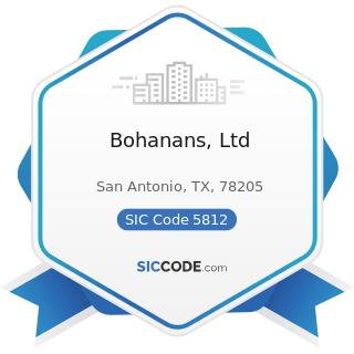 Bohanans, Ltd - SIC Code 5812 - Eating Places