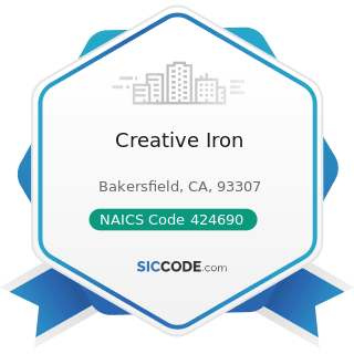 Creative Iron - NAICS Code 424690 - Other Chemical and Allied Products Merchant Wholesalers