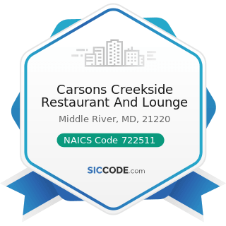 Carsons Creekside Restaurant And Lounge - NAICS Code 722511 - Full-Service Restaurants