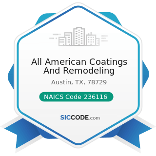 All American Coatings And Remodeling - NAICS Code 236116 - New Multifamily Housing Construction...