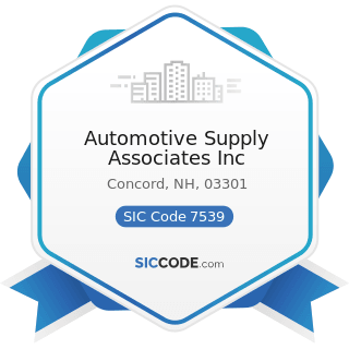 Automotive Supply Associates Inc - SIC Code 7539 - Automotive Repair Shops, Not Elsewhere...