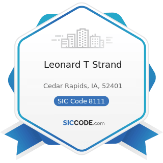 Leonard T Strand - SIC Code 8111 - Legal Services