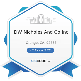 DW Nicholes And Co Inc - SIC Code 3721 - Aircraft