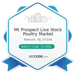 Mt Prospect Live Stock Poultry Market - NAICS Code 311942 - Spice and Extract Manufacturing