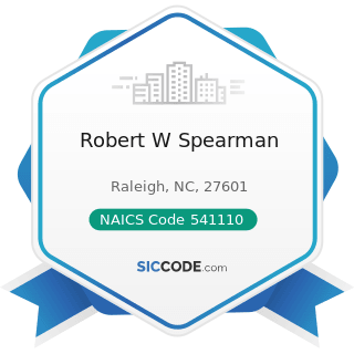Robert W Spearman - NAICS Code 541110 - Offices of Lawyers