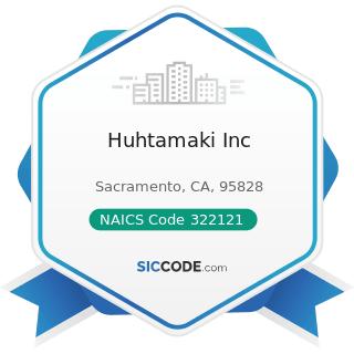 Huhtamaki Inc - NAICS Code 322121 - Paper (except Newsprint) Mills