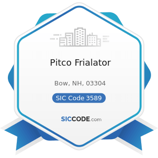 Pitco Frialator - SIC Code 3589 - Service Industry Machinery, Not Elsewhere Classified