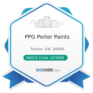 PPG Porter Paints - NAICS Code 423990 - Other Miscellaneous Durable Goods Merchant Wholesalers