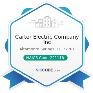 Carter Electric Company Inc - NAICS Code 221118 - Other Electric Power Generation