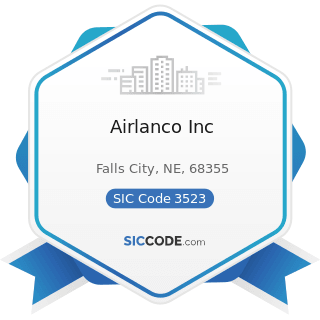 Airlanco Inc - SIC Code 3523 - Farm Machinery and Equipment