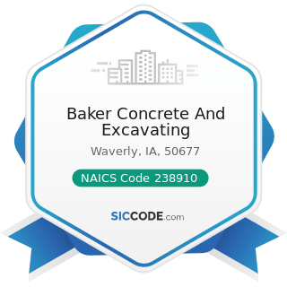 Baker Concrete And Excavating - NAICS Code 238910 - Site Preparation Contractors