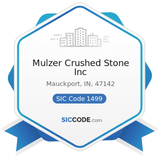 Mulzer Crushed Stone Inc - SIC Code 1499 - Miscellaneous Nonmetallic Minerals, except Fuels