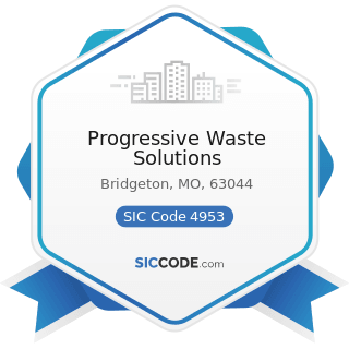 Progressive Waste Solutions - SIC Code 4953 - Refuse Systems